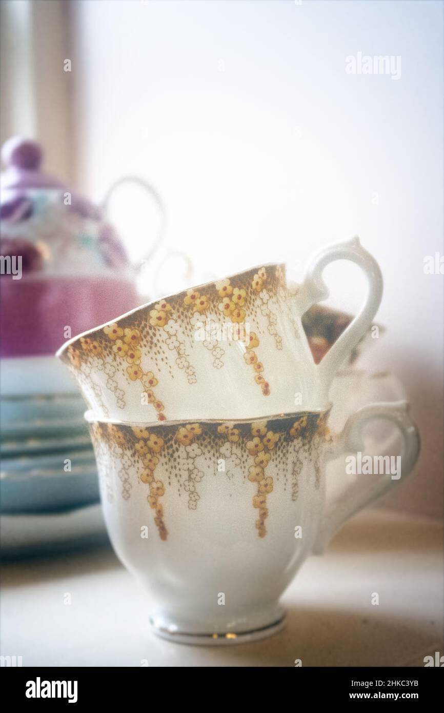 Vintage English bone china crockey.  December 2018 Stock Photo