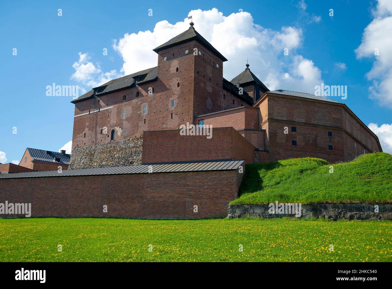 At the ancient fortress-prison on a cloudy June morning. Hameenlinna, Finland Stock Photo
