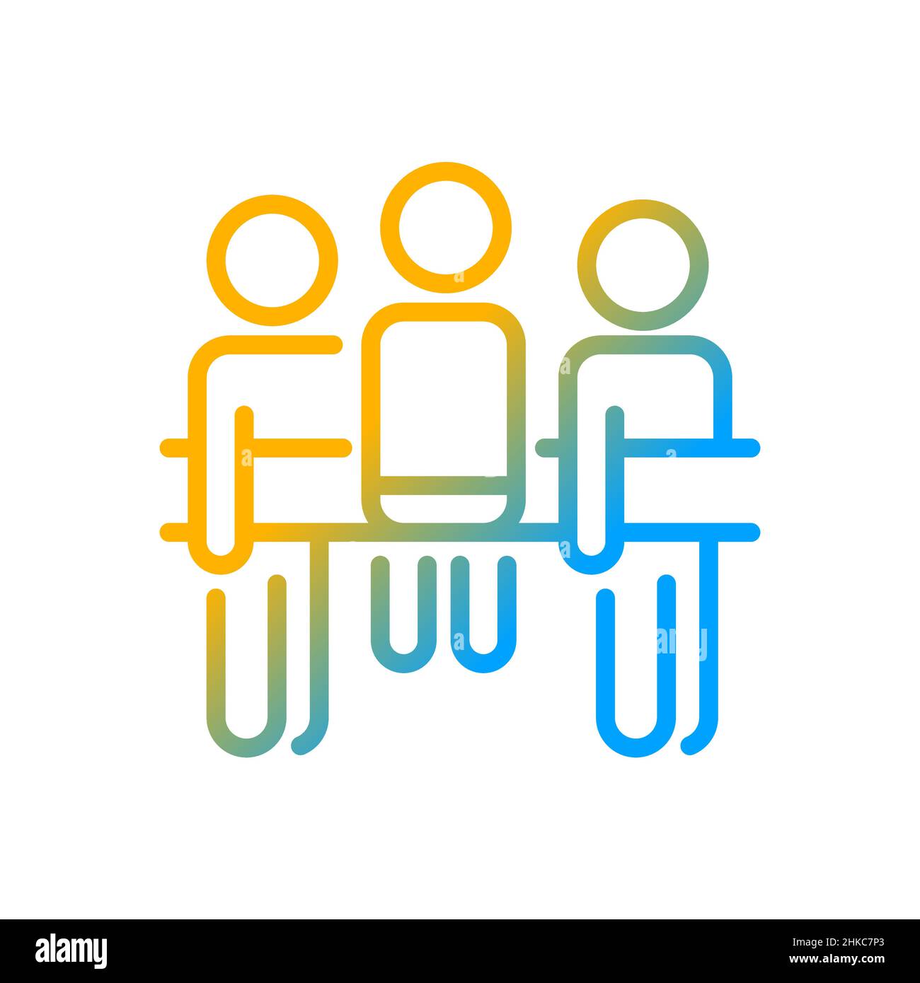 Social loafing gradient linear vector icon Stock Vector