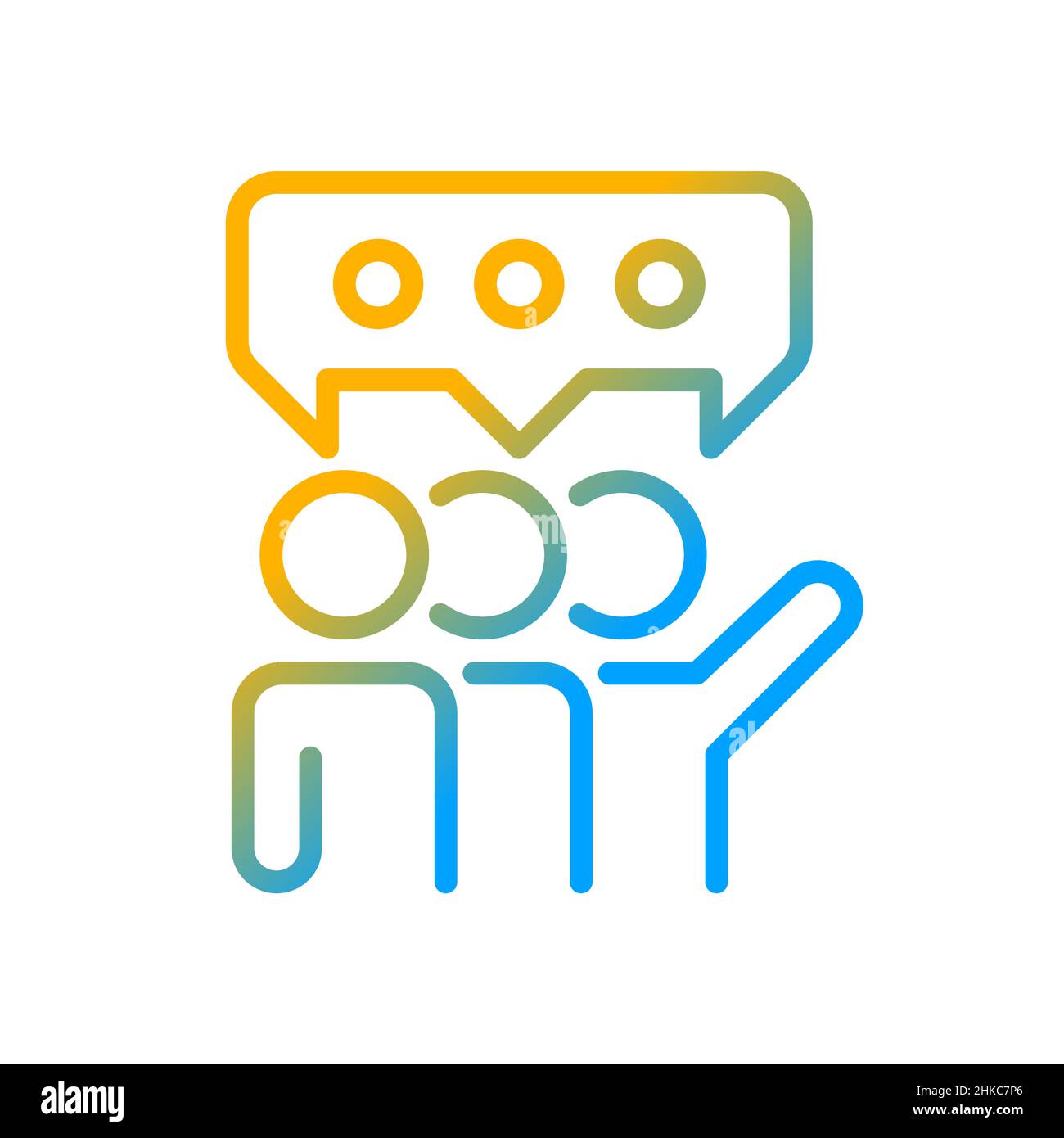Groupthink gradient linear vector icon Stock Vector