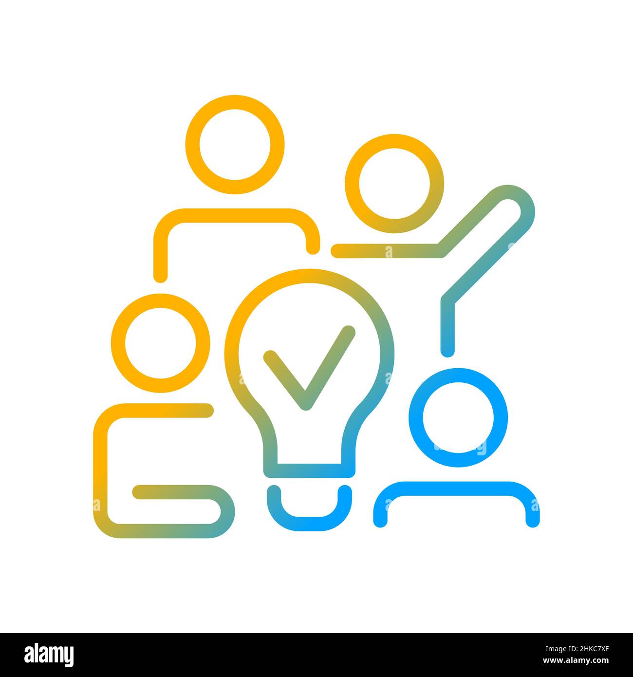Team brainstorming gradient linear vector icon Stock Vector