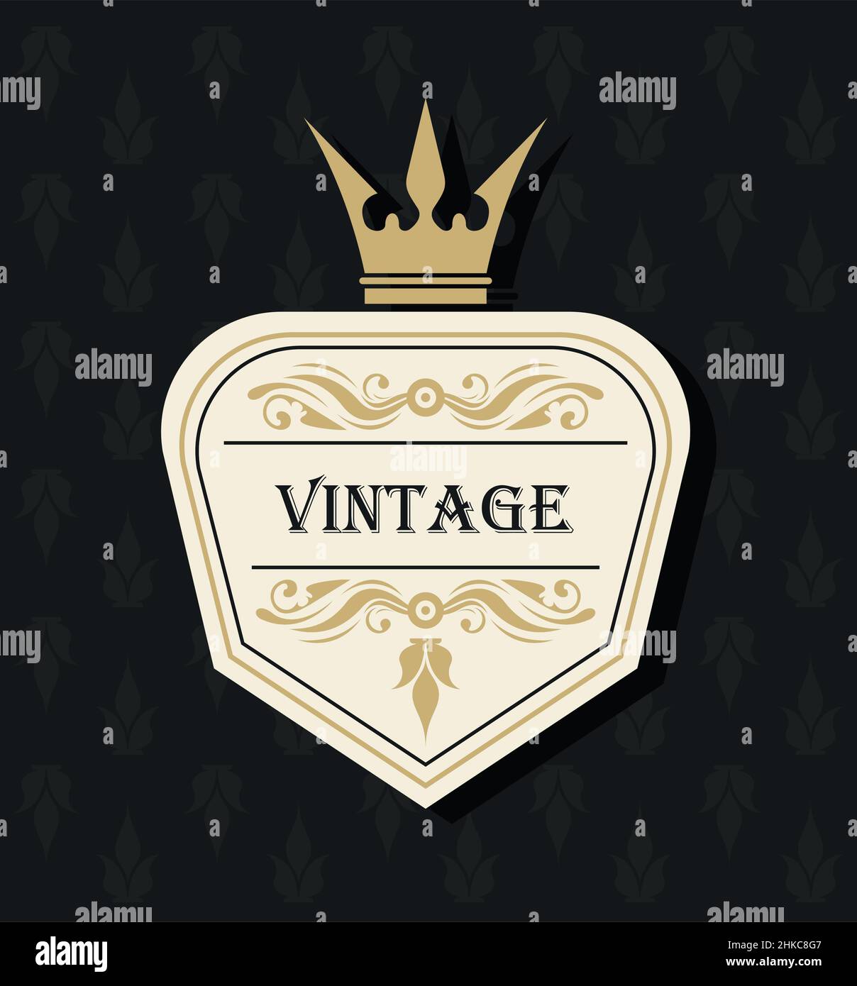 crown in vintage label Stock Vector Image & Art - Alamy