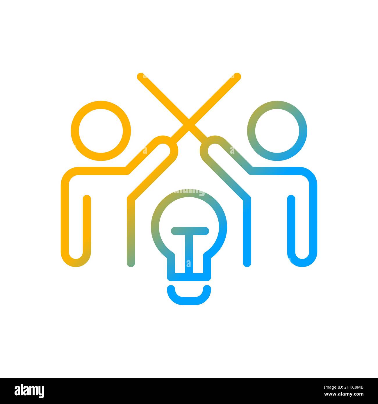 Conflict management gradient linear vector icon Stock Vector