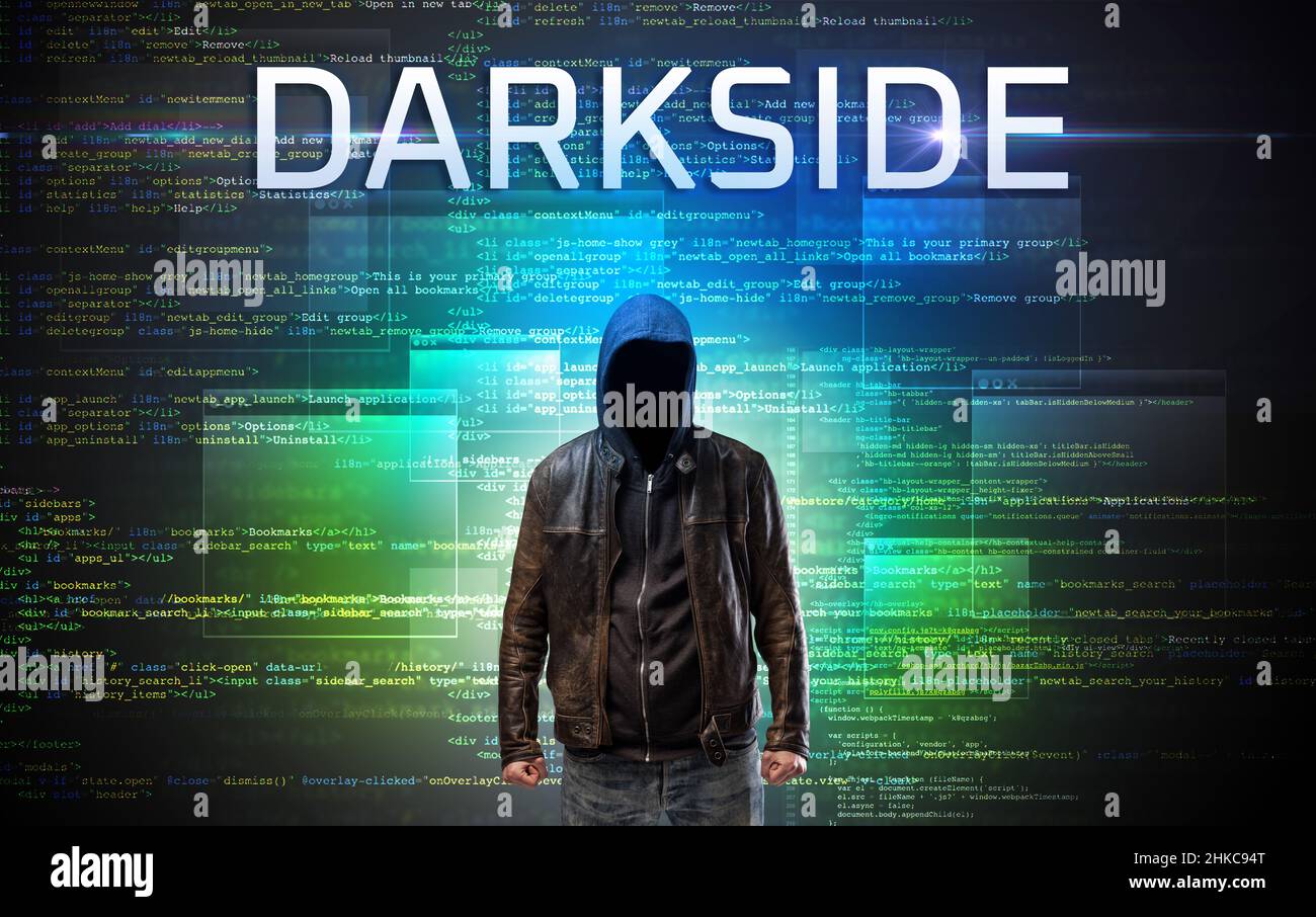 Faceless hacker on code background Stock Photo - Alamy