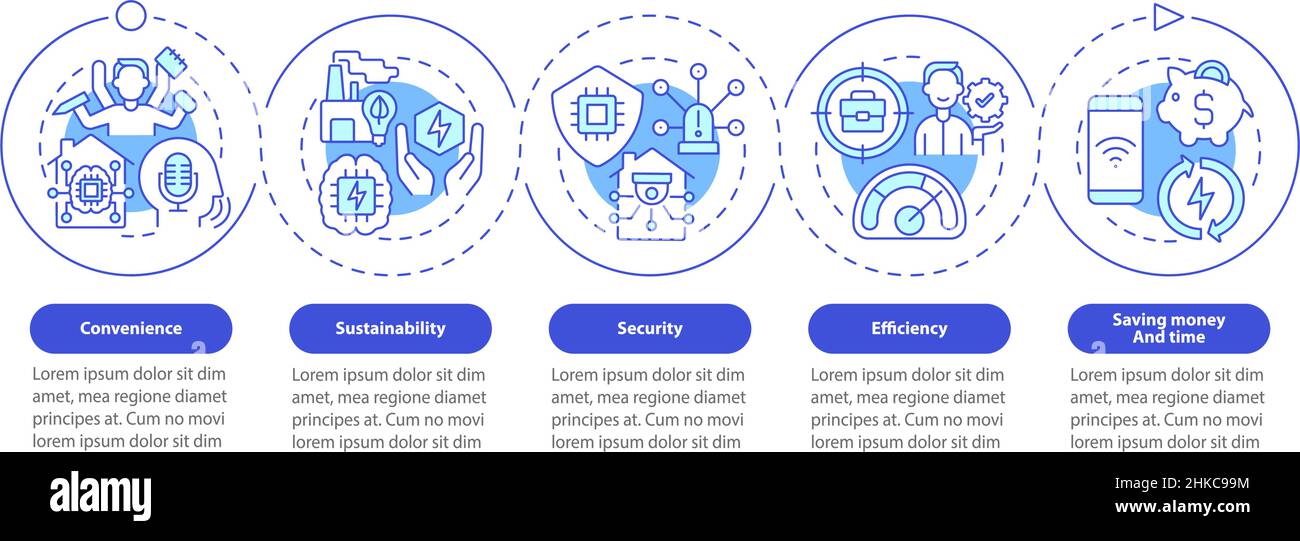 Smart technologies pros blue circle infographic template Stock Vector ...