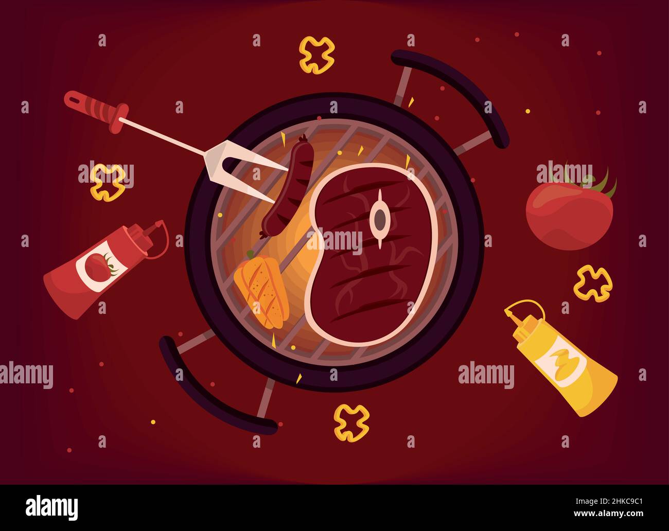 grill bbq party poster Stock Vector Image & Art - Alamy