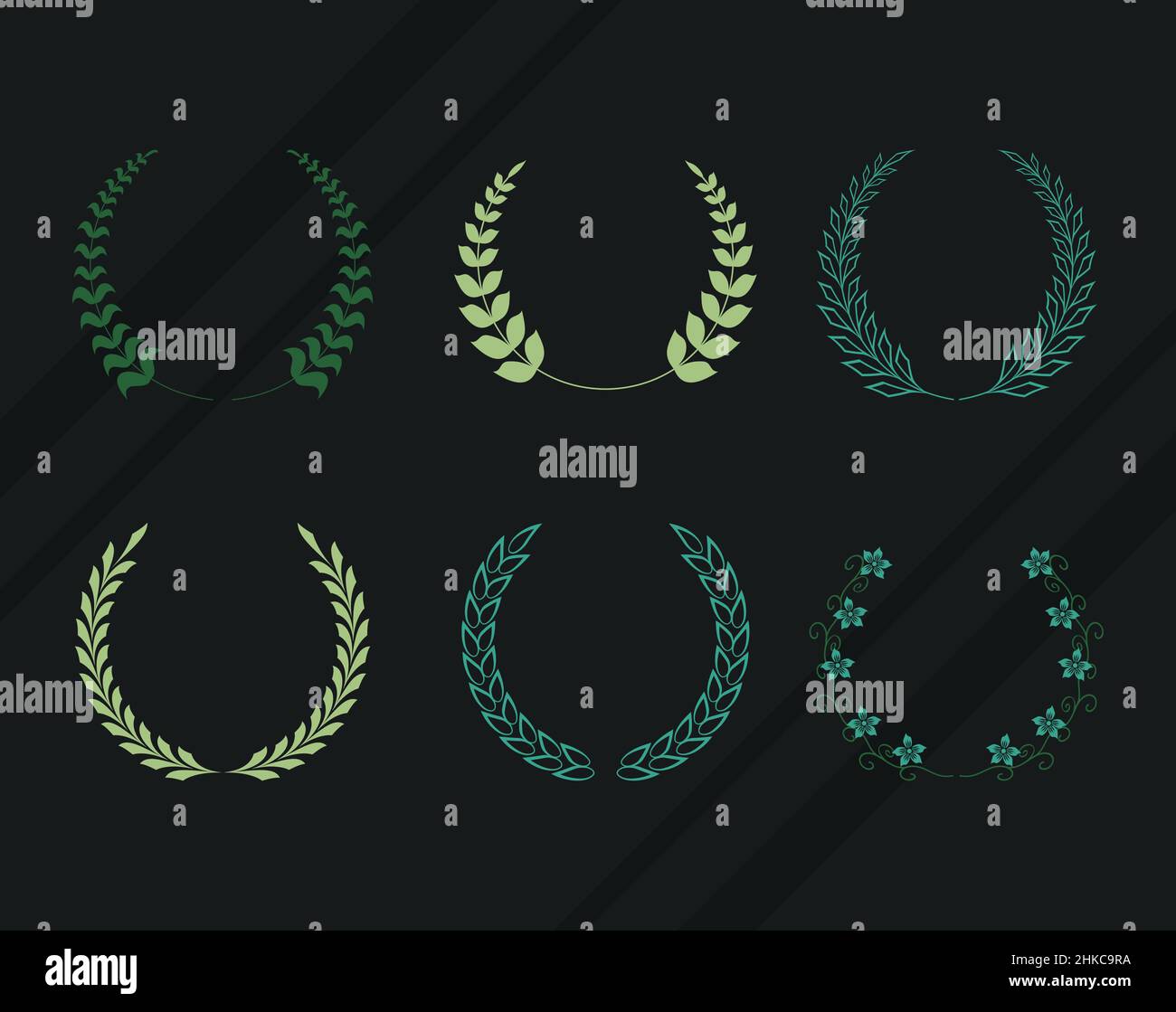 six laurel wreaths icons Stock Vector Image & Art - Alamy