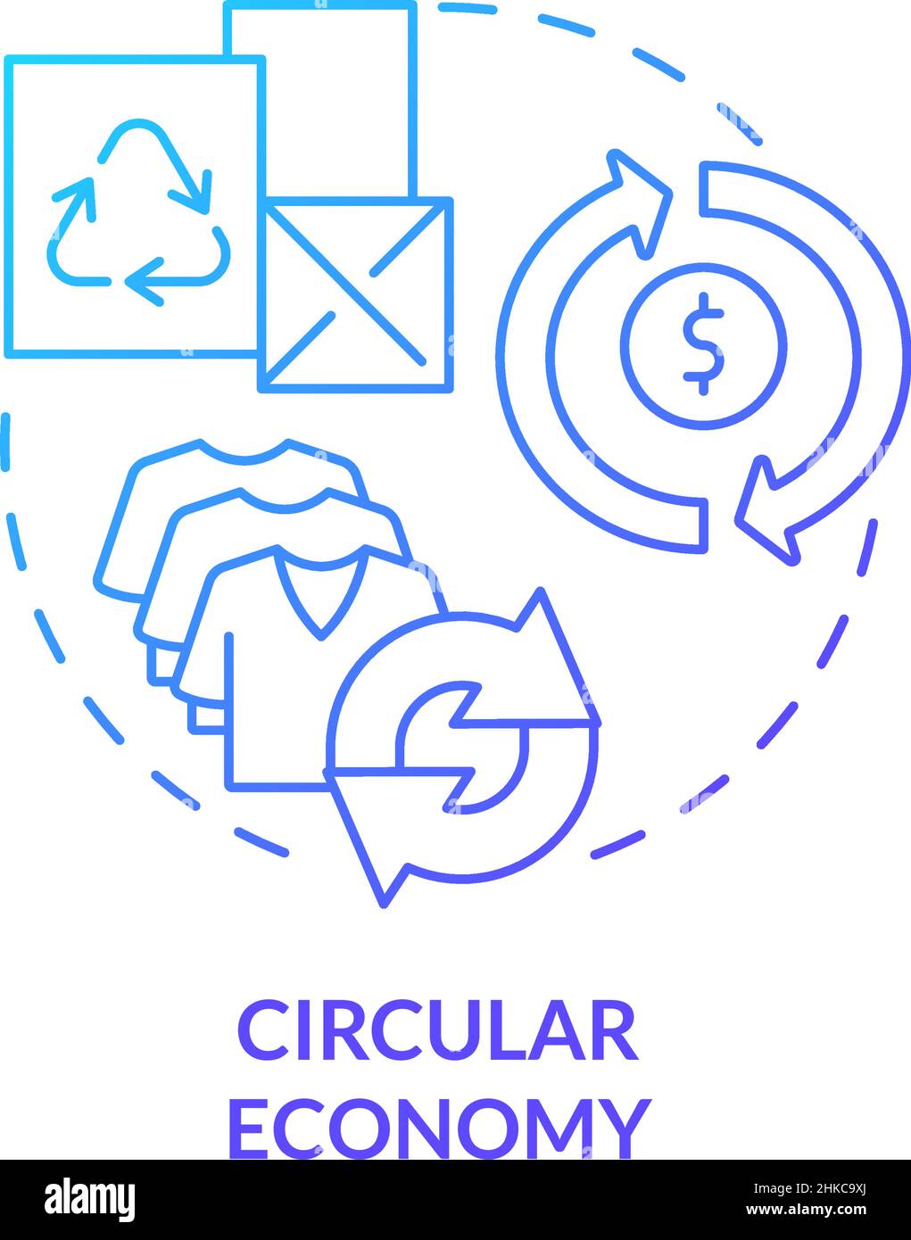 Circular economy blue gradient concept icon Stock Vector Image & Art ...