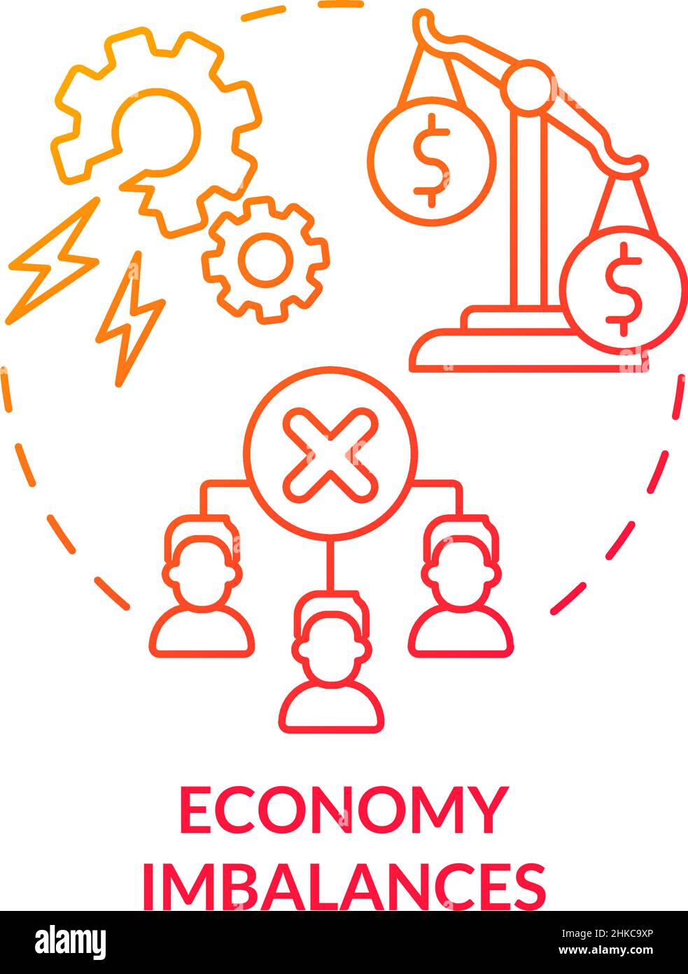 Economy imbalances red gradient concept icon Stock Vector Image & Art Alamy