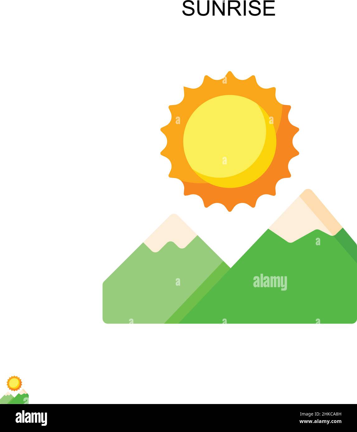 Sunrise Simple vector icon. Illustration symbol design template for web mobile UI element. Stock Vector