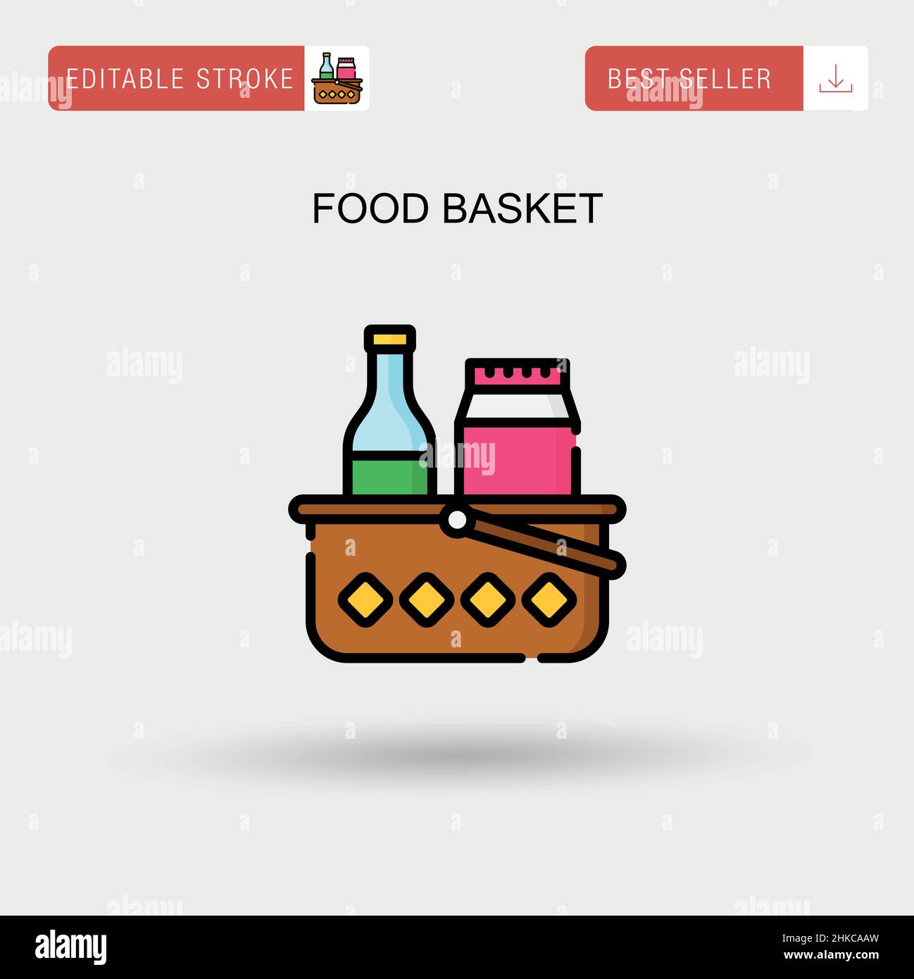 Food basket Simple vector icon Stock Vector Image & Art Alamy