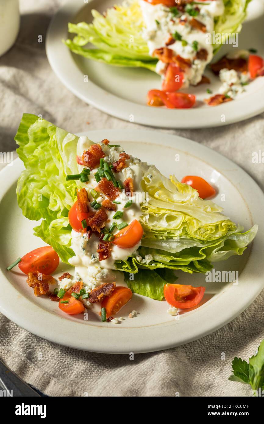 Homemade Healthy Iceberg Wedge Salad with Blue Cheese Dressing Stock Photo Alamy