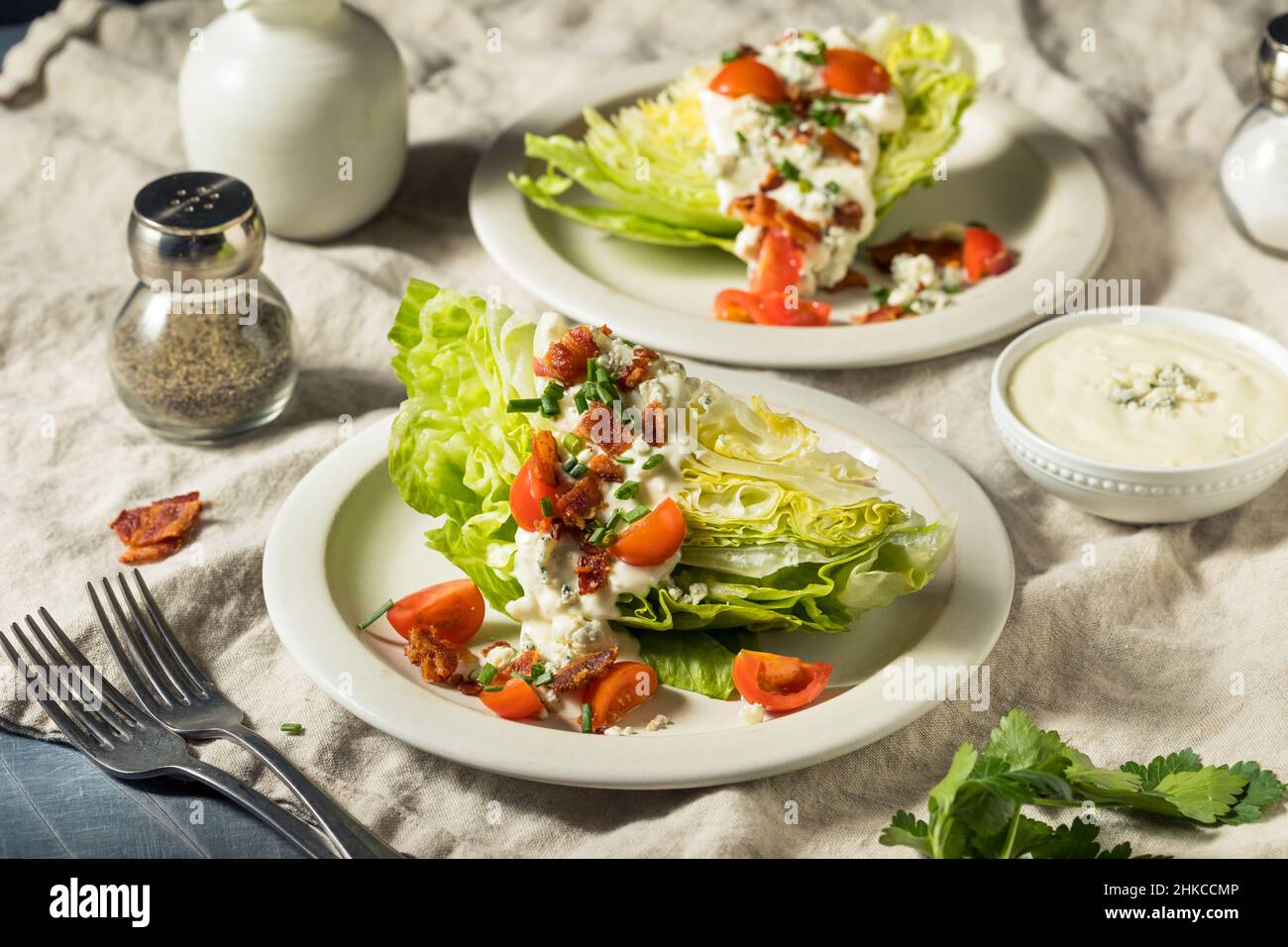 Homemade Healthy Iceberg Wedge Salad with Blue Cheese Dressing Stock Photo Alamy