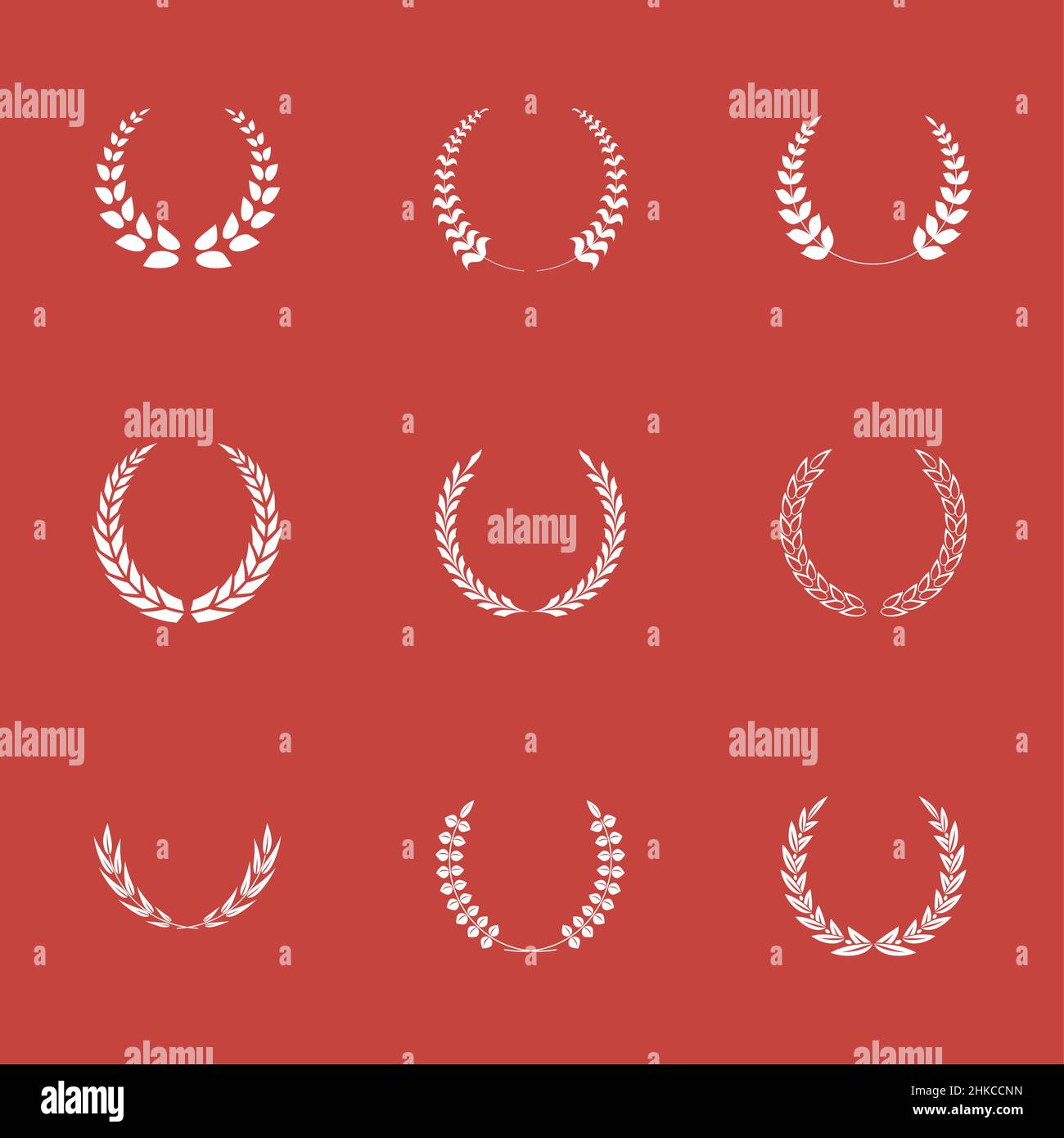laurel wreaths nine icons Stock Vector Image & Art - Alamy