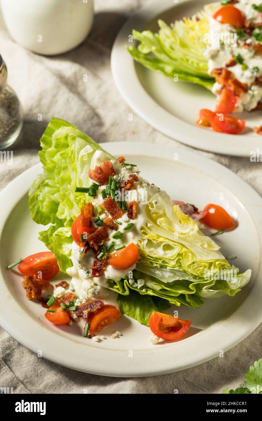 Homemade Healthy Iceberg Wedge Salad with Blue Cheese Dressing Stock Photo Alamy