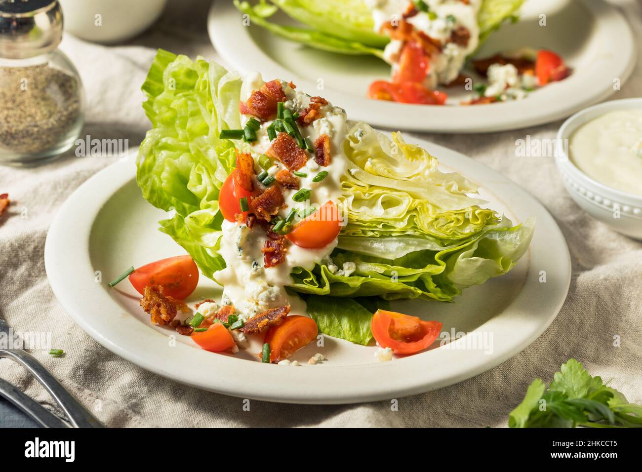 Homemade Healthy Iceberg Wedge Salad with Blue Cheese Dressing Stock Photo Alamy