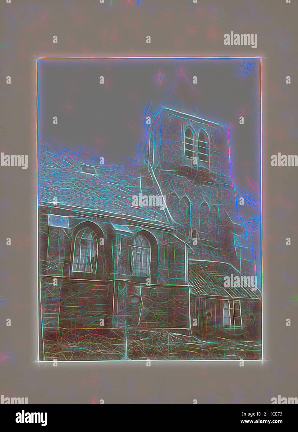 Inspired by North side of the nave of the Reformed Church at Scherpenisse, Scherpenisse, 1905, height 230 mm × width 171 mm, Reimagined by Artotop. Classic art reinvented with a modern twist. Design of warm cheerful glowing of brightness and light ray radiance. Photography inspired by surrealism and futurism, embracing dynamic energy of modern technology, movement, speed and revolutionize culture Stock Photo