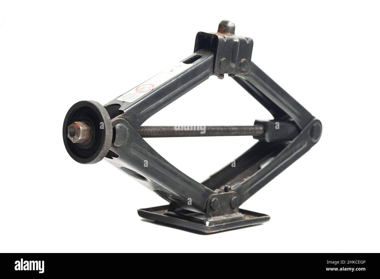 Mechanical car jack isolated on white background Stock Photo Alamy
