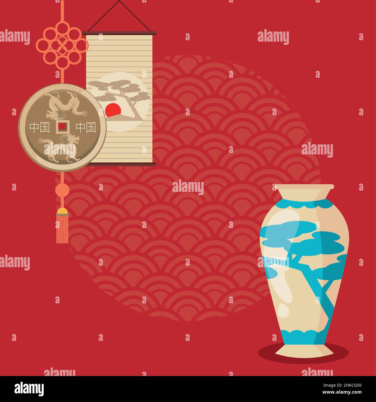 chinese culture ceramic vase Stock Vector Image & Art - Alamy