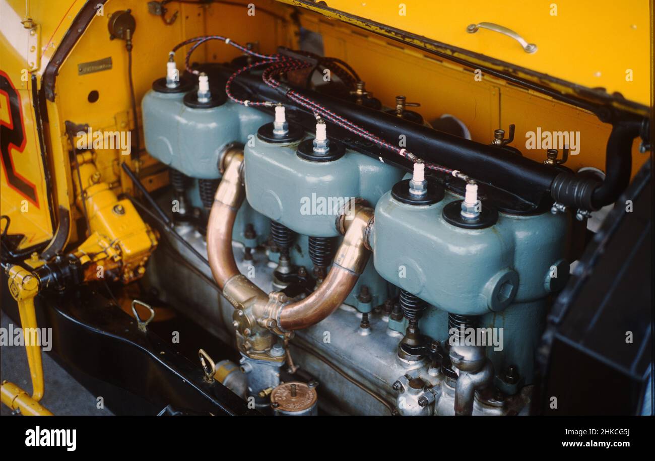 The engine compartment of the 1911 Marmon Wasp, winner of the first