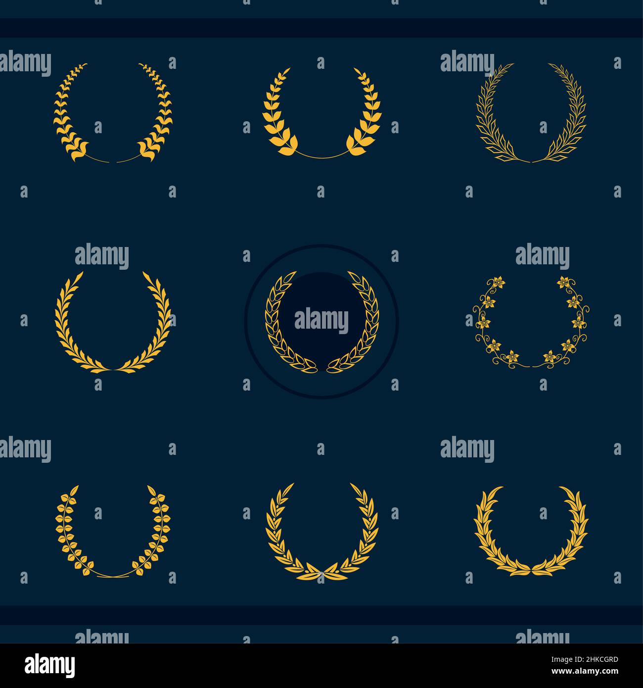 laurel wreaths nine style Stock Vector Image & Art - Alamy
