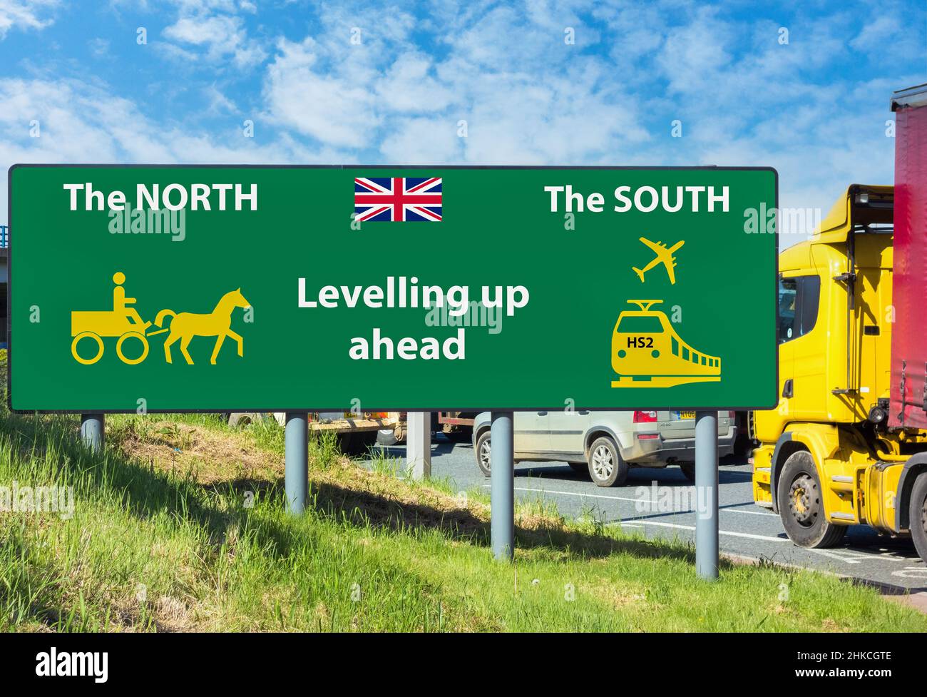 Levelling up, HS2, north south divide, northern powerhouse... concept Stock Photo