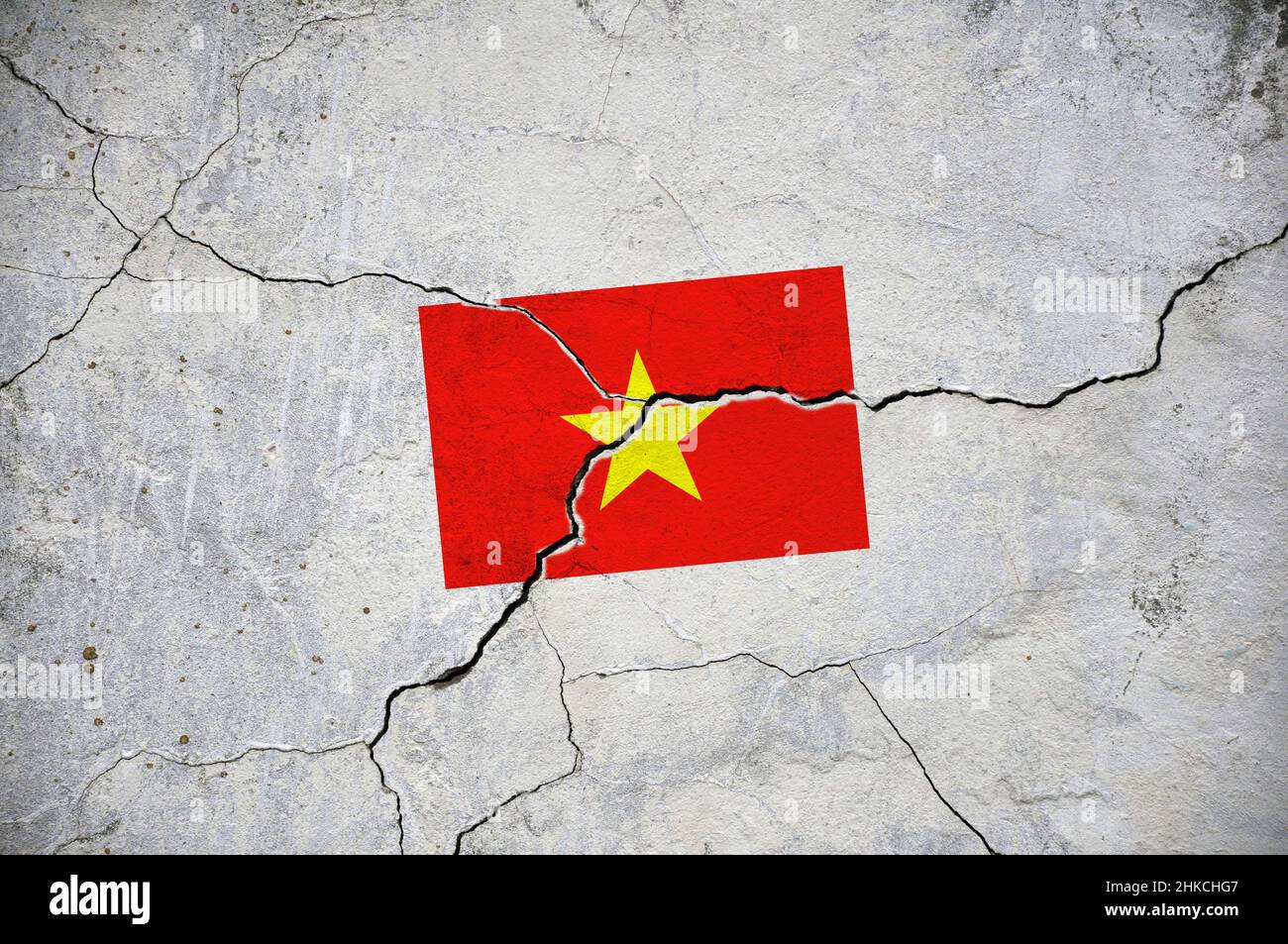 Vietnam flag on old vintage hi-res stock photography and images - Alamy