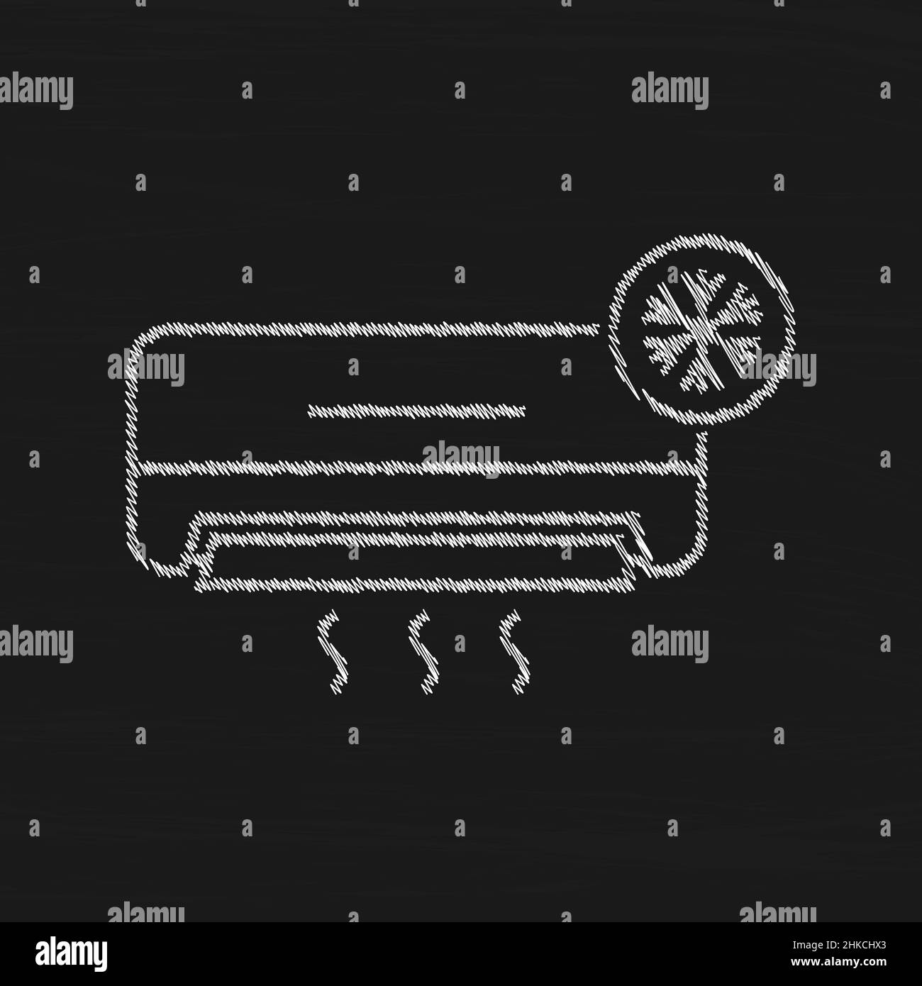 Air Conditioner With Snowflake Sketch Vector For Web And Mobile Stock