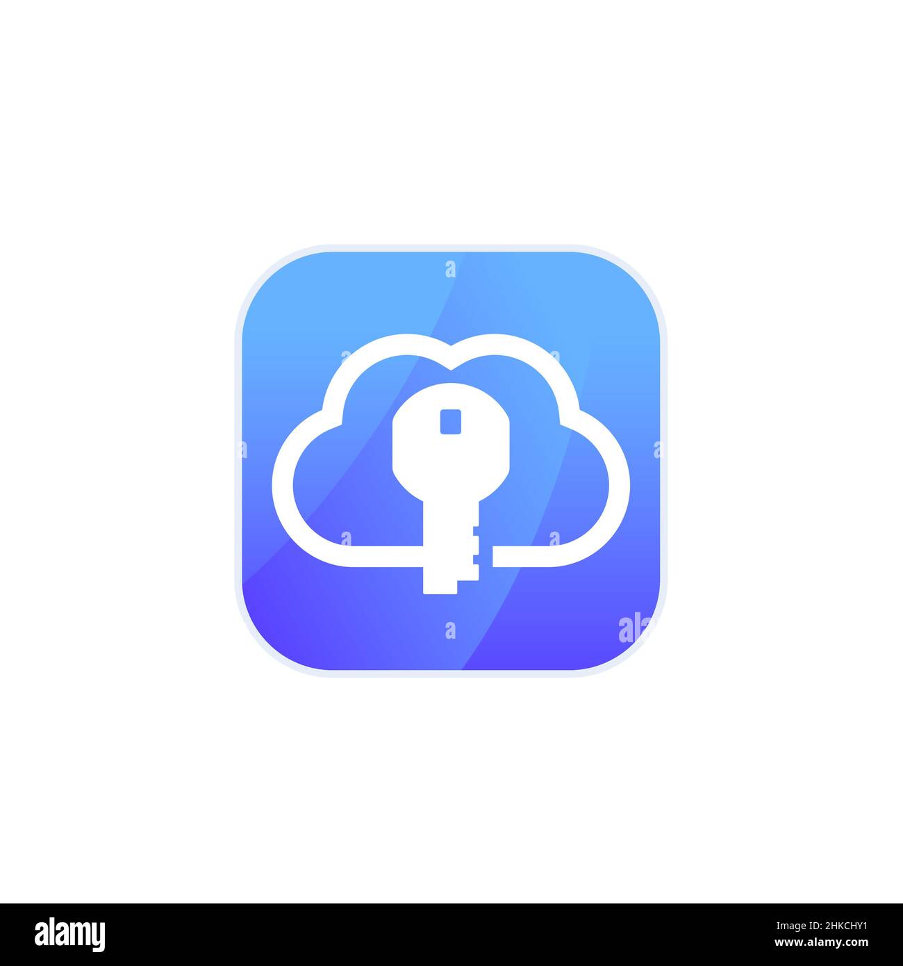 key to cloud icon for apps Stock Vector