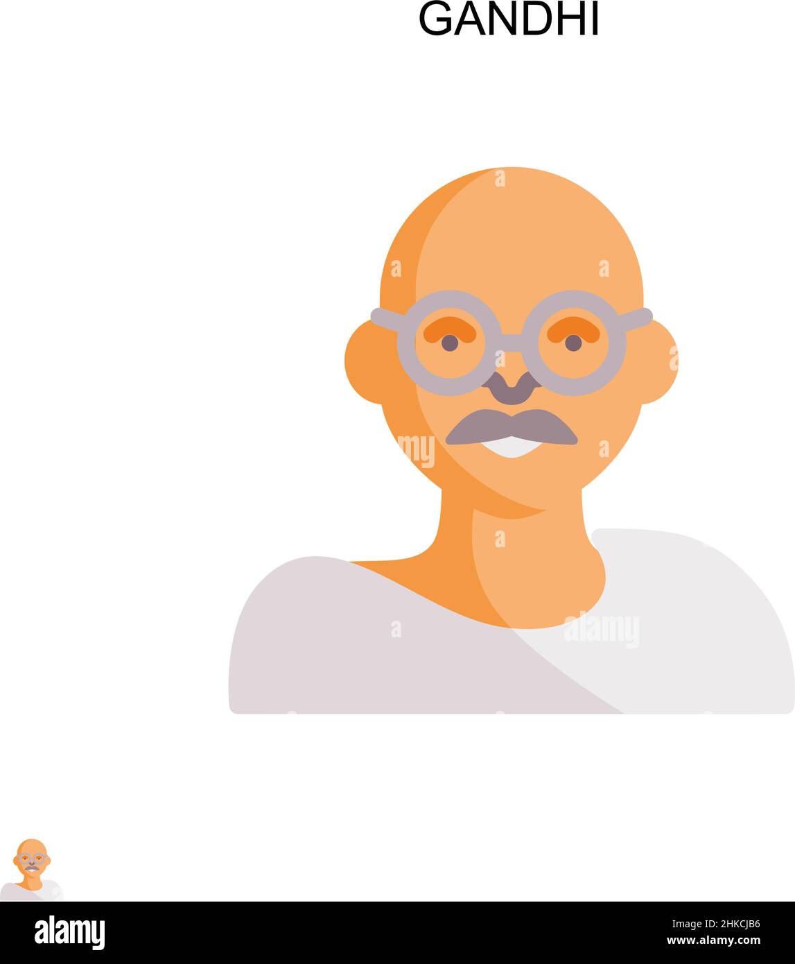 Gandhi Simple vector icon. Illustration symbol design template for web mobile UI element. Stock Vector