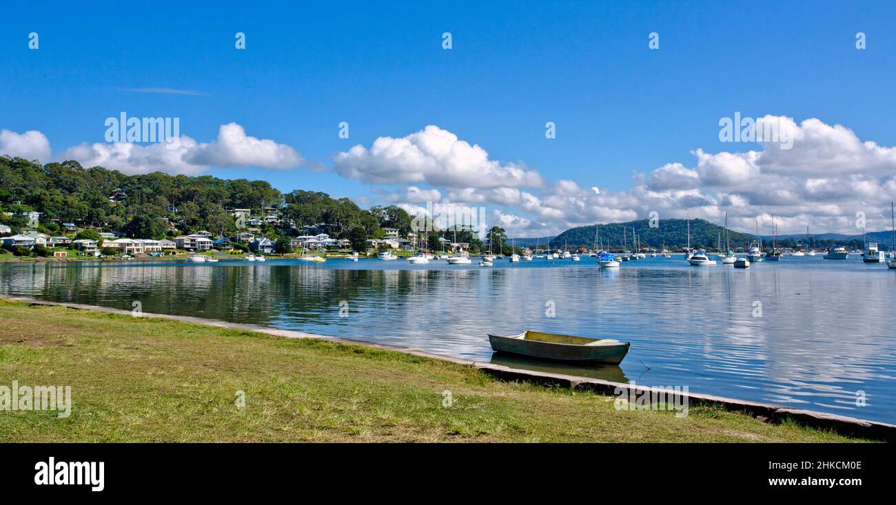 view of Brisbanw Water from Hardys Bay at the Central Coast of New South Wales, Australia Stock Photo