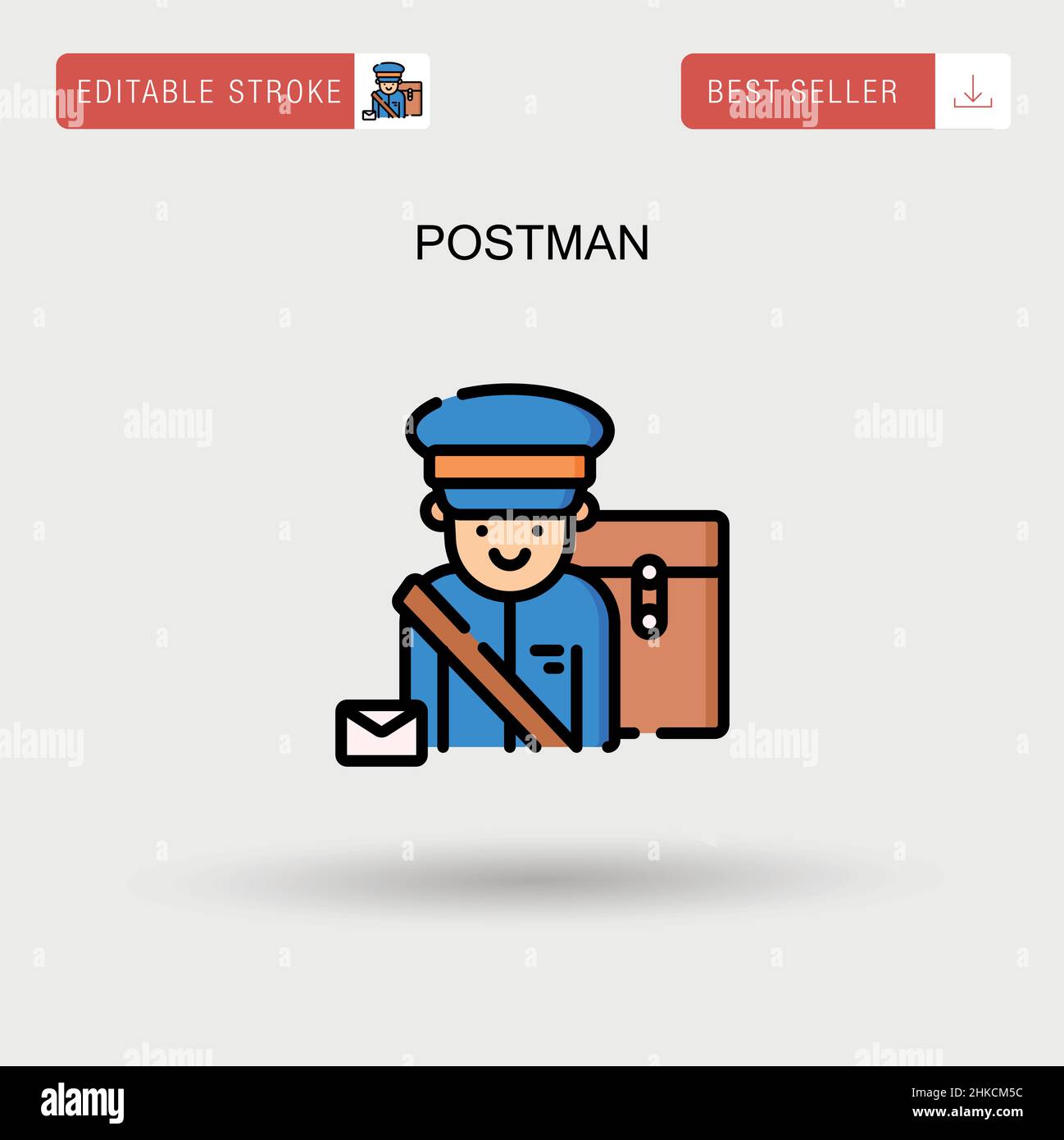 Postman Simple vector icon. Stock Vector