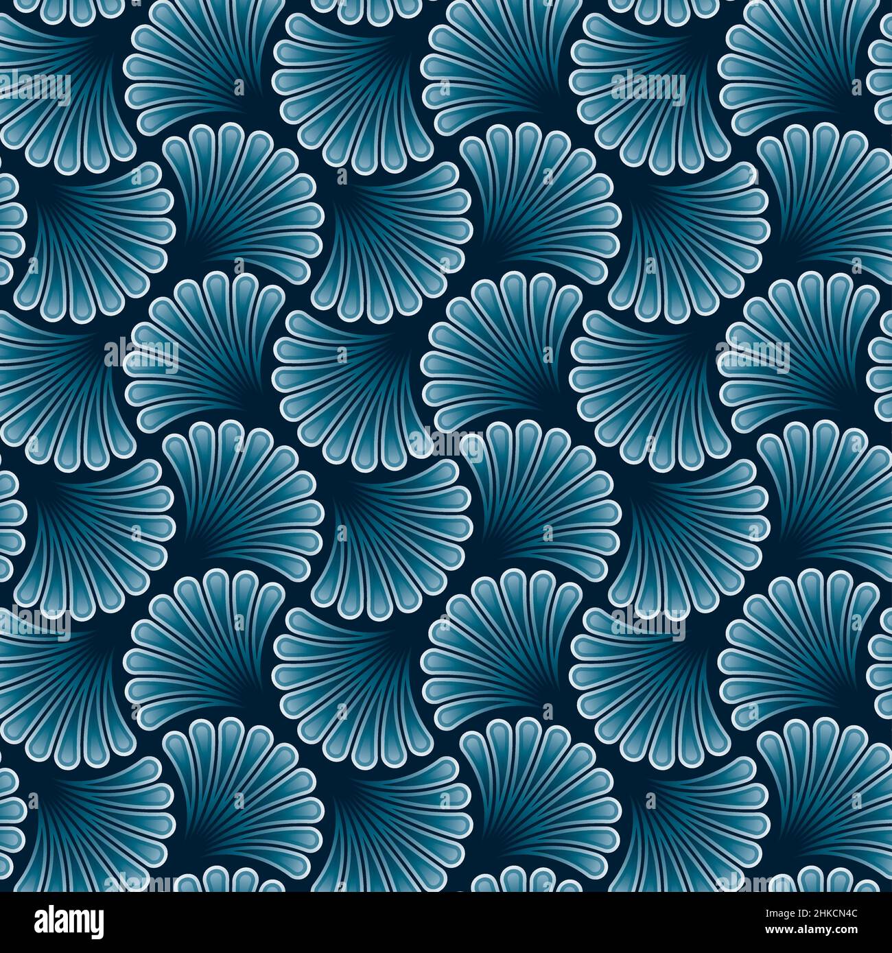 Wavy Floral Seamless Background. Vector Tileable retro pattern. Stock Vector