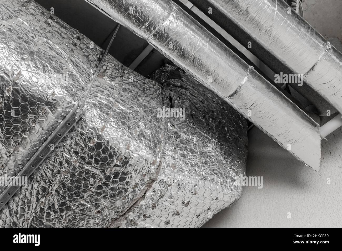 Ventilation air conditioning system in thermal insulation material duct pipe hvac pipeline on