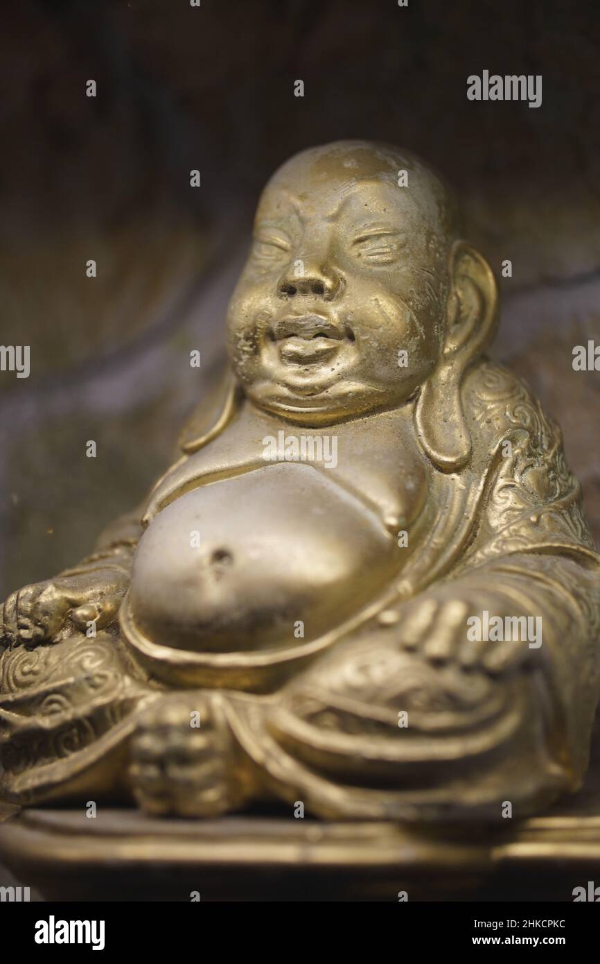Golden Buddha statue in the Kopalnia Zlota gold mine museum Stock Photo