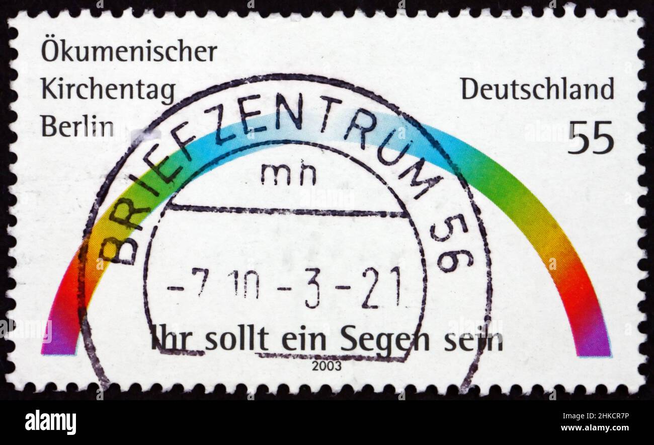 GERMANY - CIRCA 2003: a stamp printed in Germany dedicated to Ecumenical Church Conference, Berlin, circa 2003 Stock Photo