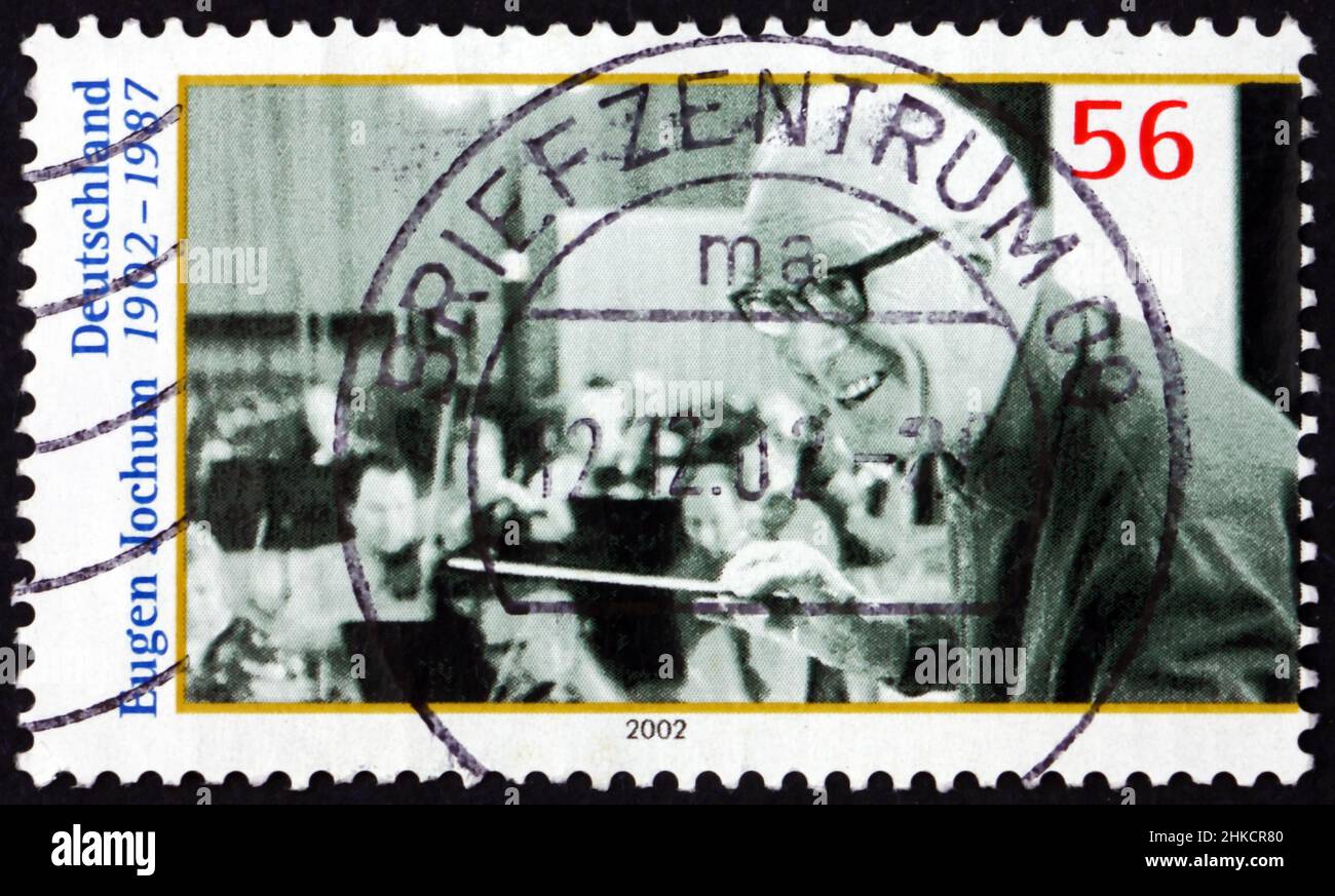 GERMANY - CIRCA 2002: a stamp printed in Germany shows Eugen Jochum (1902-1987), German conductor, circa 2002 Stock Photo