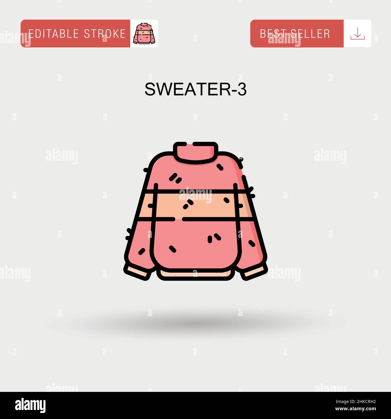 Sweater-3 Simple vector icon. Stock Vector