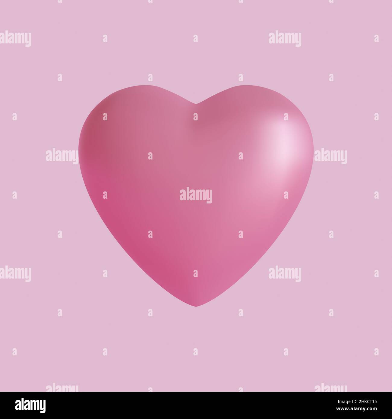 3D Pink Heart Shape for Love and Romance Concept Stock Photo