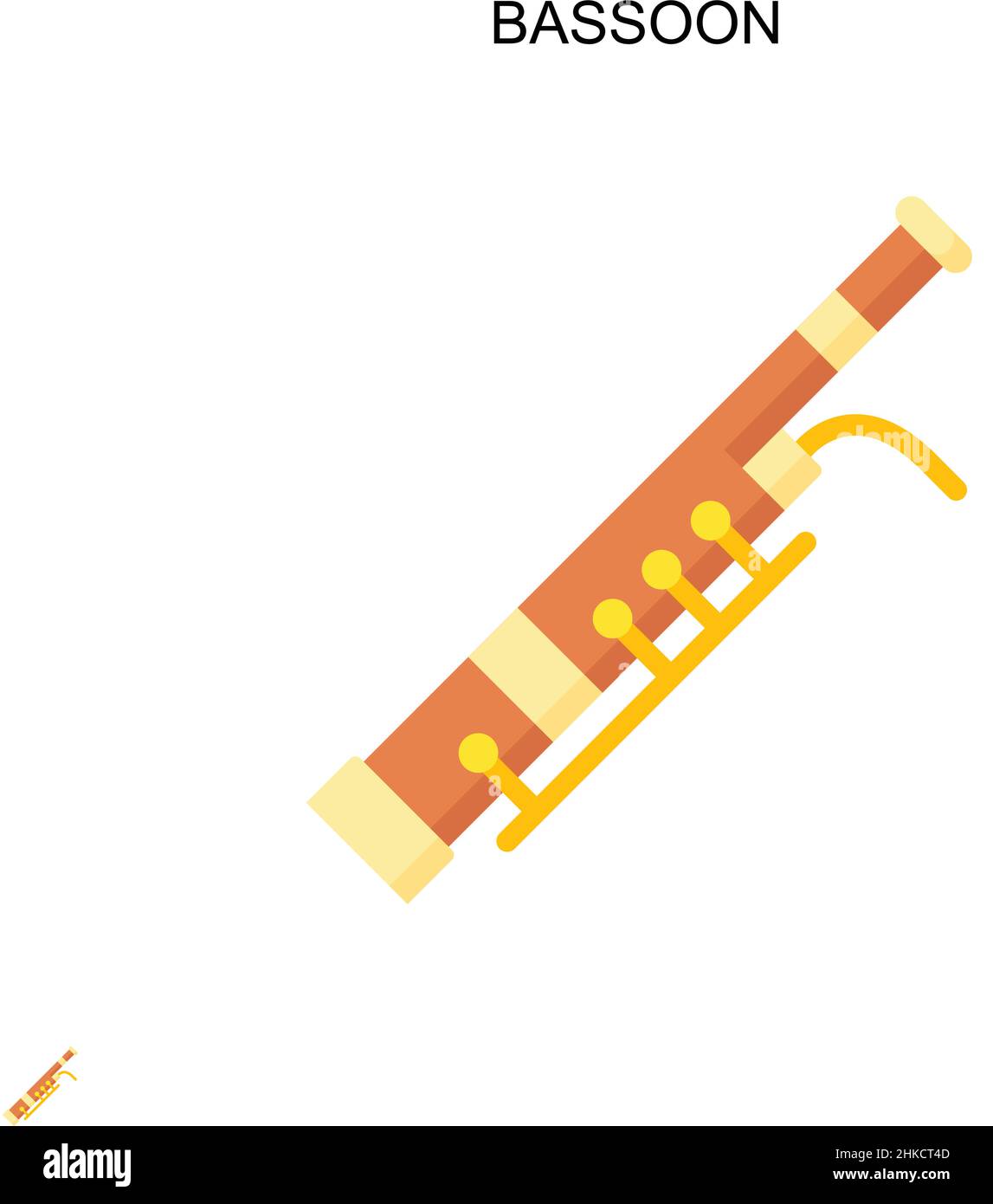 Bassoon Simple vector icon. Illustration symbol design template for web mobile UI element Stock