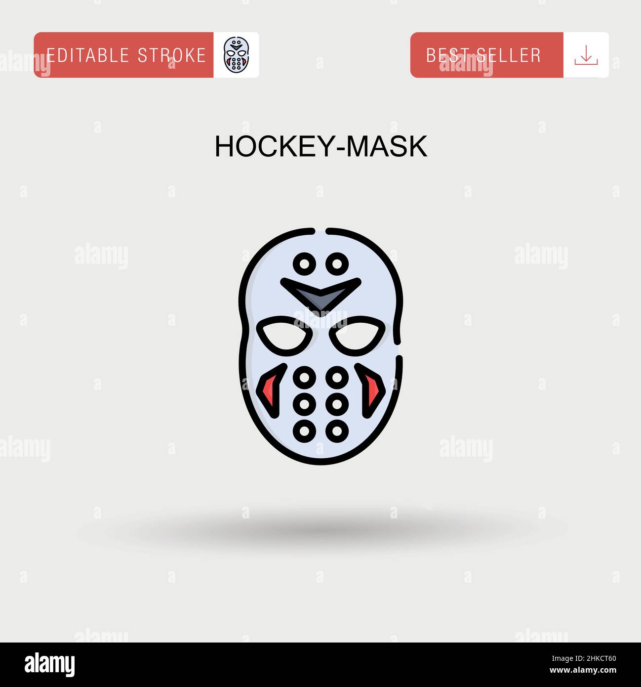 Hockey-mask Simple vector icon. Stock Vector