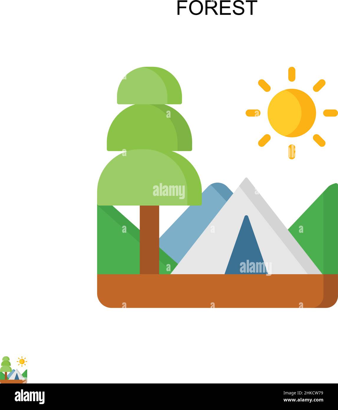 Forest Simple vector icon. Illustration symbol design template for web ...