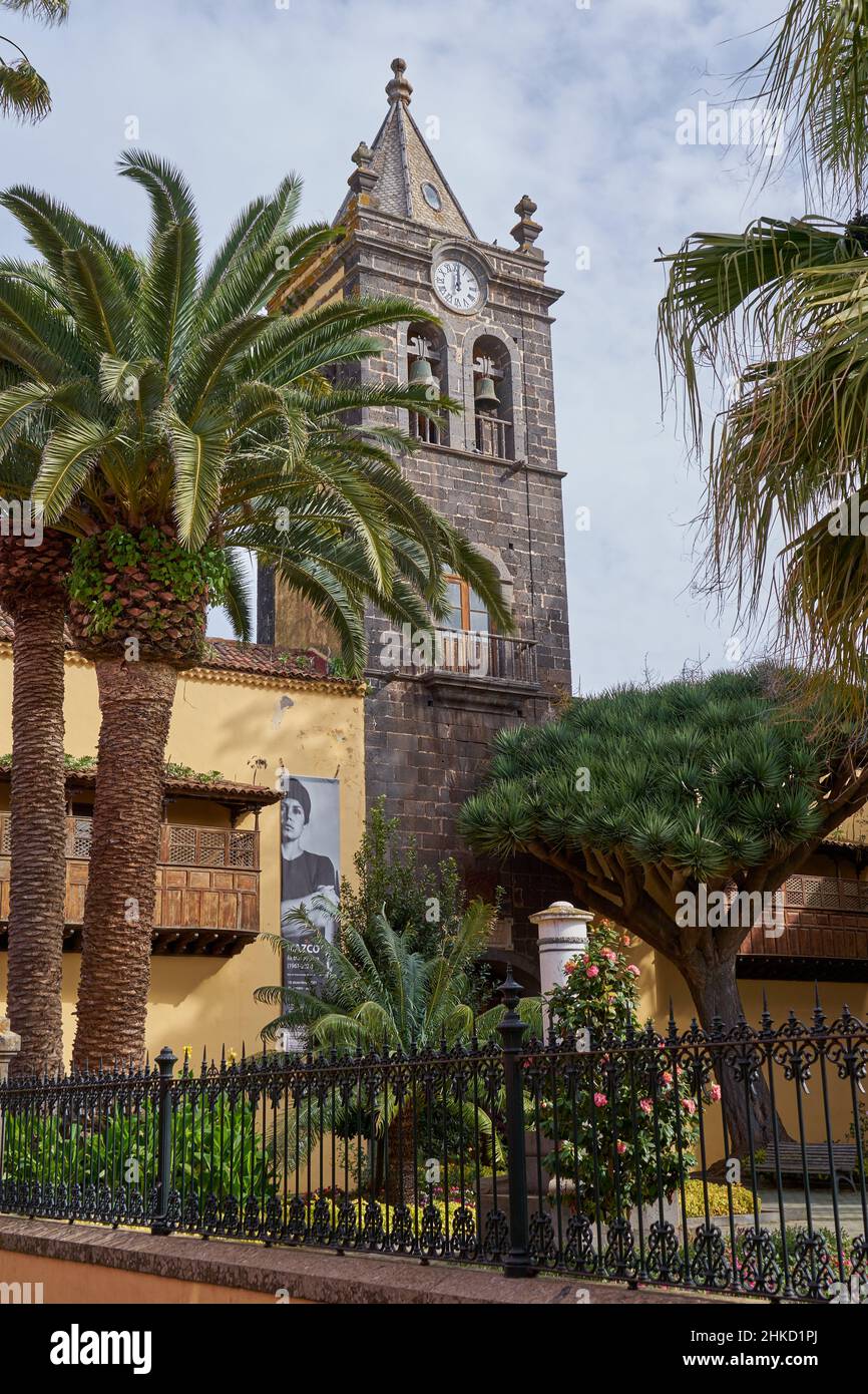 Kirche und ehemaliges Kloster San Agustín, heute Bildungsinstitut Instituto Canarias Cabrera Pinto,, La Laguna, Teneriffa, Spanien Stock Photo