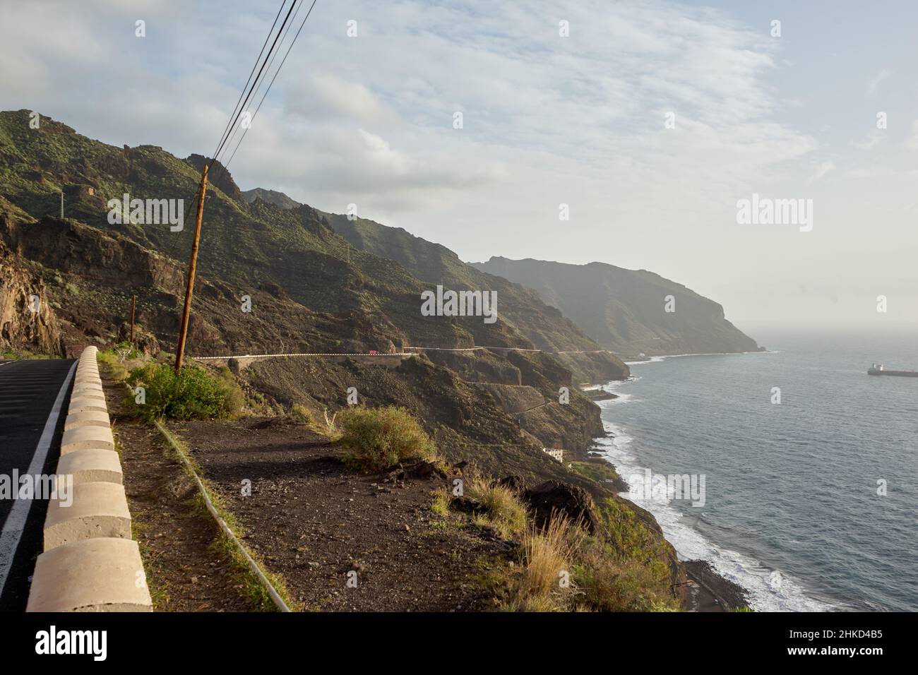 Küstenstraße, Anaga-Gebirge, Macizo de Anaga, Nord-Teneriffa, Teneriffa, Kanarische Inseln, Spanien Stock Photo