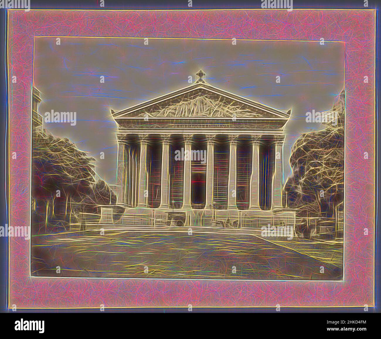 Inspired by View of the Église de la Madeleine at Paris, Paris, 1850 - 1900, albumen print, height 246 mm × width 301 mm, Reimagined by Artotop. Classic art reinvented with a modern twist. Design of warm cheerful glowing of brightness and light ray radiance. Photography inspired by surrealism and futurism, embracing dynamic energy of modern technology, movement, speed and revolutionize culture Stock Photo