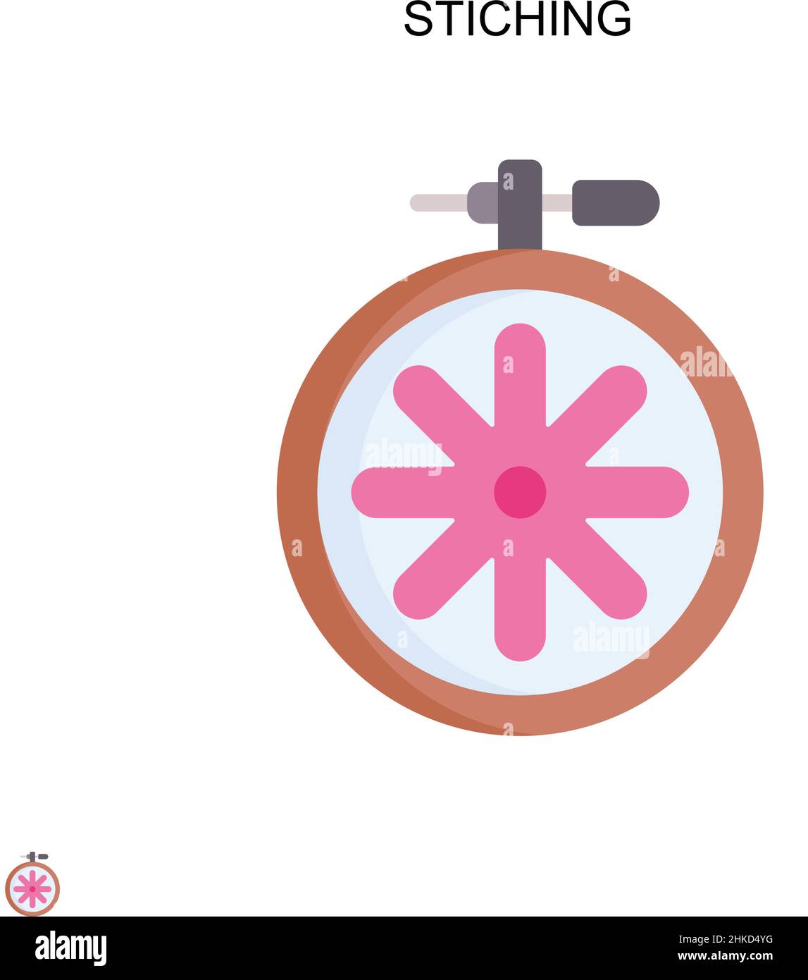 Stiching Simple vector icon. Illustration symbol design template for ...