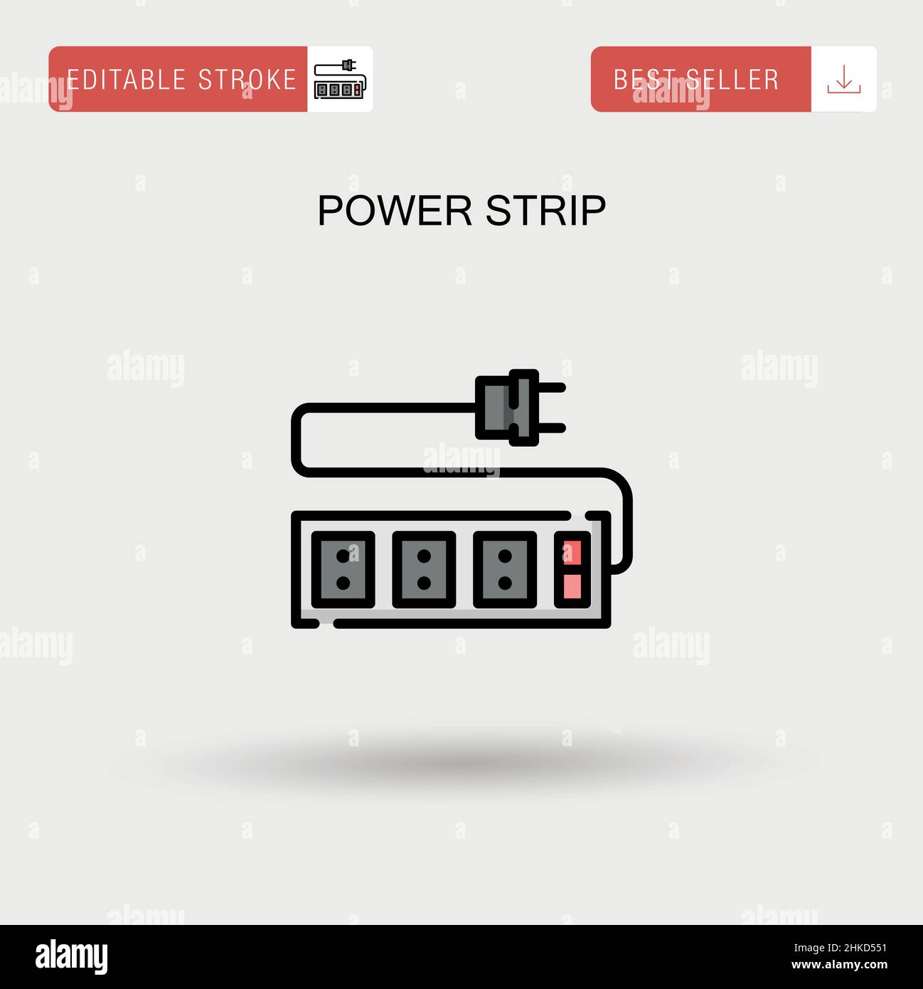 Power strip Simple vector icon. Stock Vector