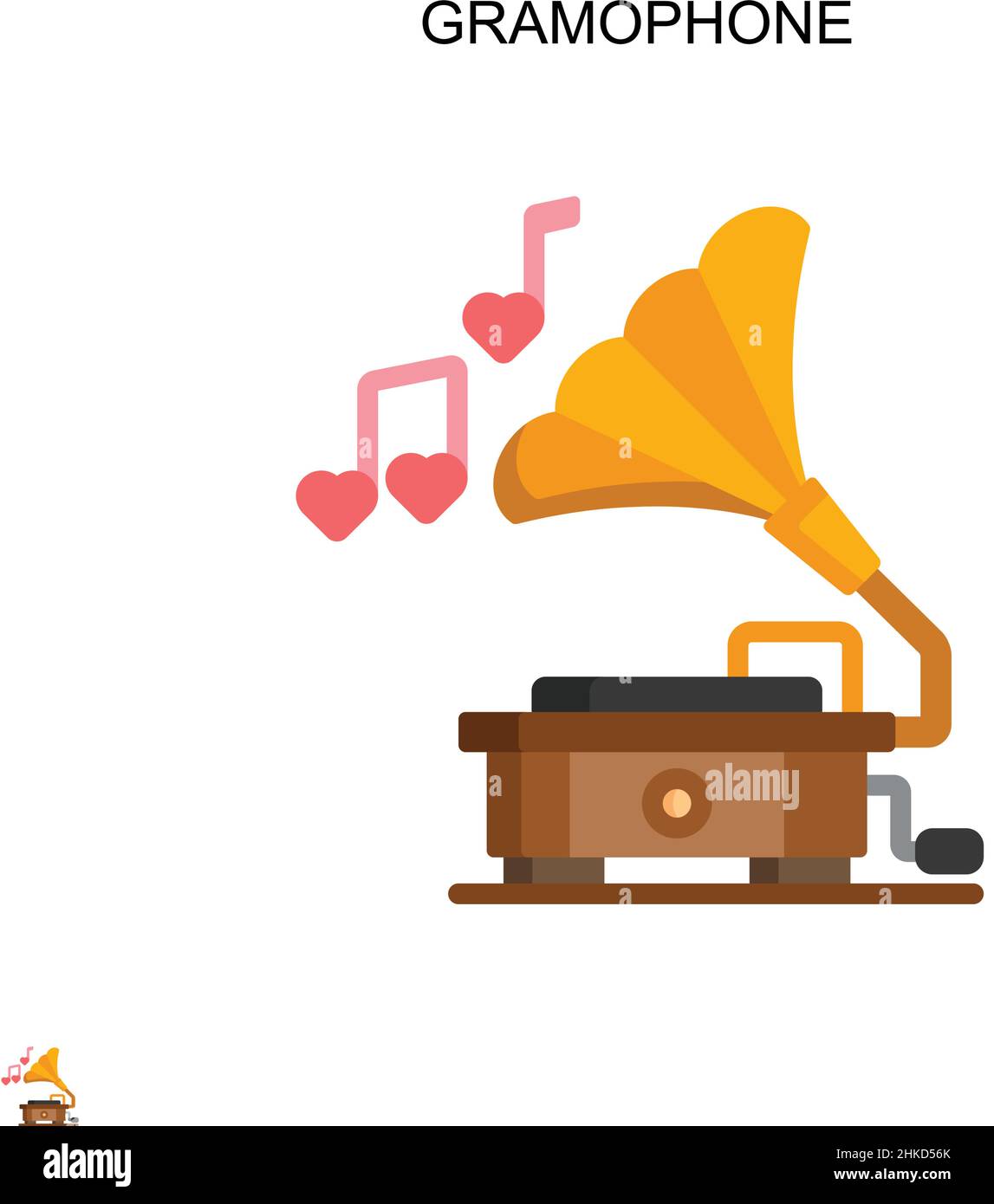 Gramophone Simple vector icon. Illustration symbol design template for web mobile UI element. Stock Vector