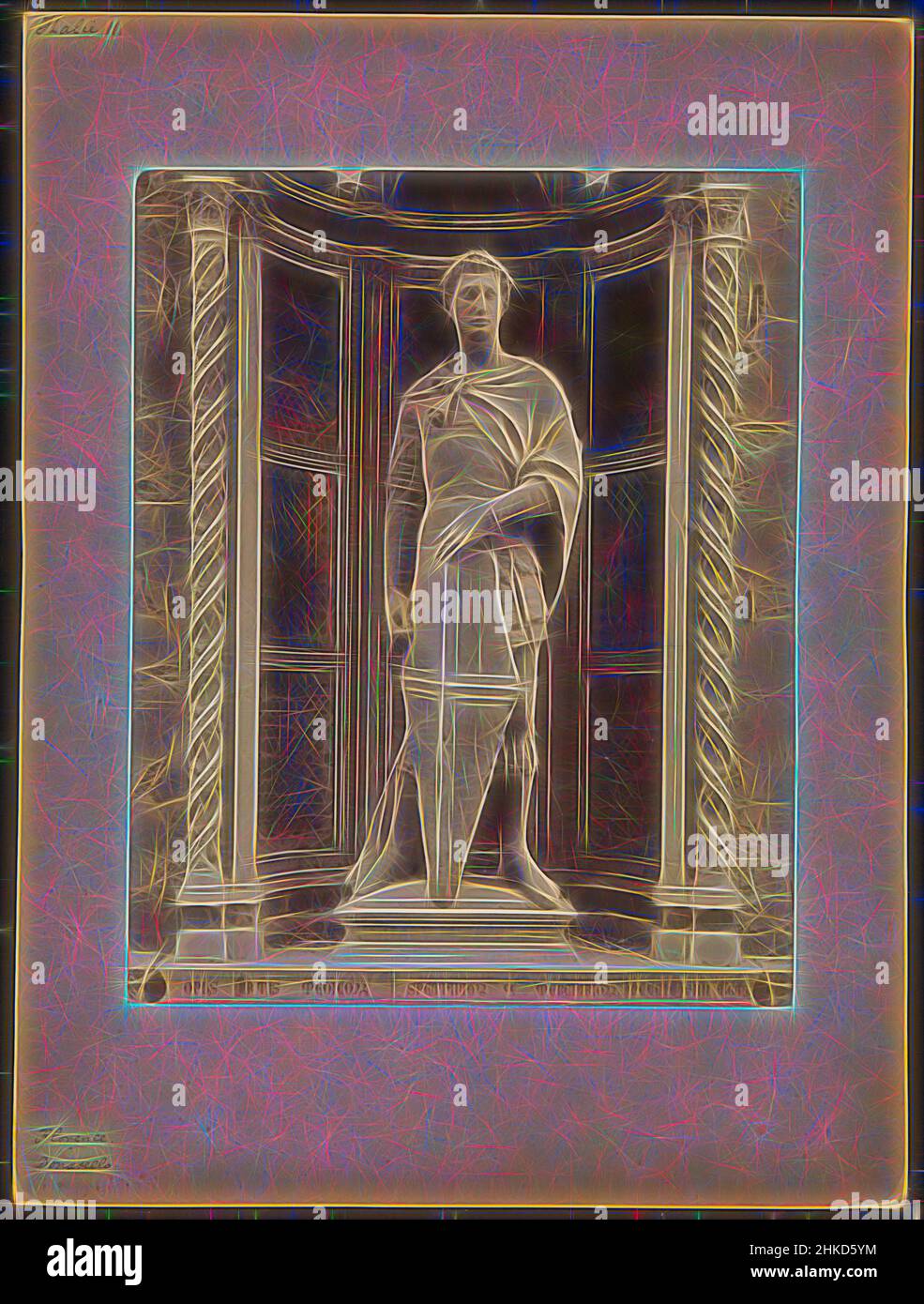 Inspired by Statue of Saint Georgius by Donatello, Orsanmichele, 1850 -  1900, albumen print, height 346 mm × width 259 mm, Reimagined by Artotop.  Classic art reinvented with a modern twist. Design