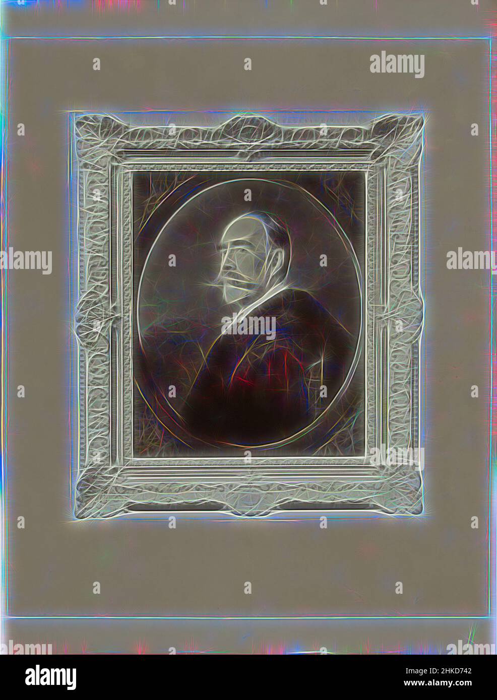 Inspired by Photoreproduction of a painted portrait of Constantin de Wemer, Mr. Constantin de Wemer, Michel Berthaud, after:, France, 1890 - 1905, paper, albumen print, height 248 mm × width 214 mmheight 396 mm × width 298 mm, Reimagined by Artotop. Classic art reinvented with a modern twist. Design of warm cheerful glowing of brightness and light ray radiance. Photography inspired by surrealism and futurism, embracing dynamic energy of modern technology, movement, speed and revolutionize culture Stock Photo